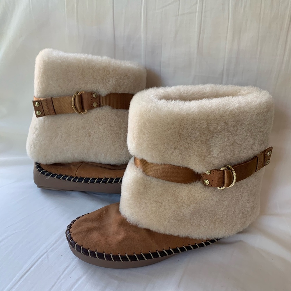 Jessica Simpson faux fur moccasin boots
